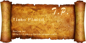 Timko Placid névjegykártya